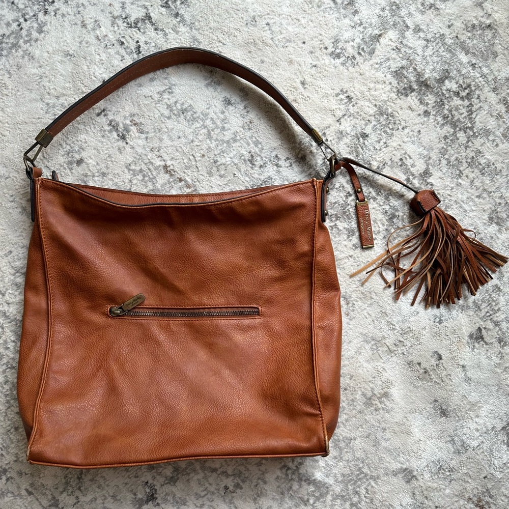 Darcy Marks London vegan brown leather shoulder tote purse